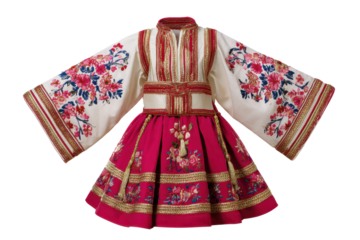Traditional Greek Women's Folk Dress with Embroidery