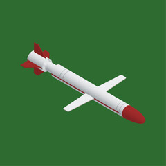 Isometric Illustration of a Guided Missile Weapon