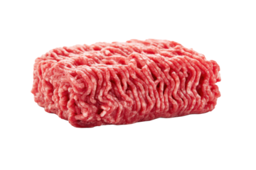 Raw Ground Beef Minced Meat on Transparent Background