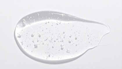 Fototapeta premium Clear Gel Smear with Tiny Bubbles on White Background