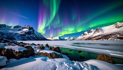 Starry Night Above Icy Peaks