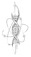 Striking DNA molecule art for scientific projects, modern science education and genetic research visuals