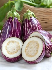 Organic Purple Eggplant: Fresh, Healthy & Vibrant Vegetable for Gourmet Cooking and Seasonal Mediterranean Recipes