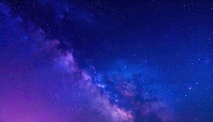 Fototapeta premium Vibrant Purple And Blue Night Sky Starfield Milky Way Galaxy