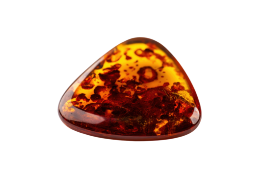 Amber Guitar Pick Plectrum on Transparent Background