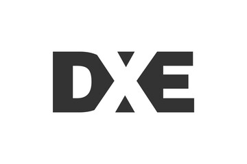 DXE logo design. Initial letter D X E bold font style for tech startups, consulting, corporate branding. Creative company name, headlines typography identity, trendy logotype.