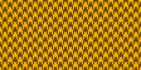 Bold gold and dark brown houndstooth pattern.  Perfect for textile design, backgrounds, or fashionrelated projects.  This vibrant, geometric texture evokes a sense of classic style and sophistication.