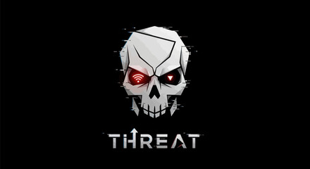 Skull Logo with Threat Text.