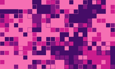 Abstract pixel art background.  Vibrant pink and purple squares create a dynamic, modern design perfect for tech, website banners, or social media.