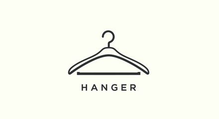 Minimalist clothes hanger icon perfect for fashion and retail branding. © gudangPIXEL