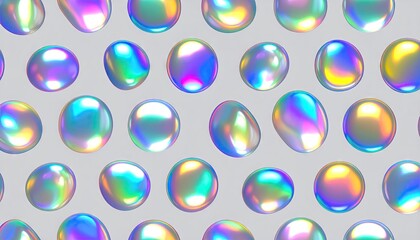 Holographic Chrome Jelly Blob Seamless Pattern