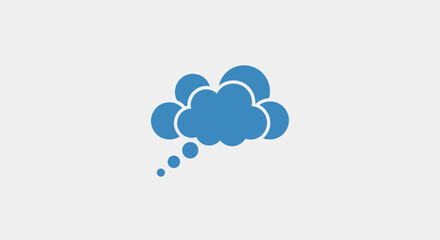 Blue thought bubble icon representing communication and ideas.