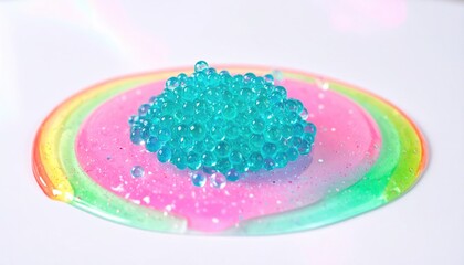 Iridescent Gel Slime with Rainbow Sparkle Clusters