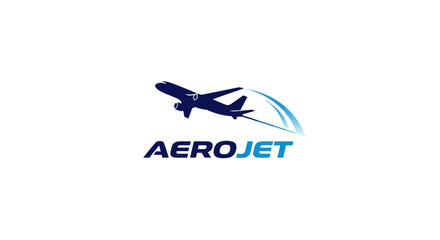 Aerojet airplane logo design for aviation and travel company.