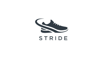 Stride running shoe logo design for athletic footwear brand.