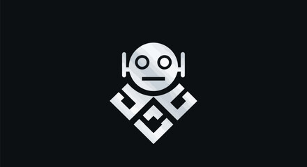 Modern Robot Head Logo Design for Technology and Innovation.