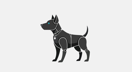 Elegant Black Dog Illustration: A Minimalist Canine Design.