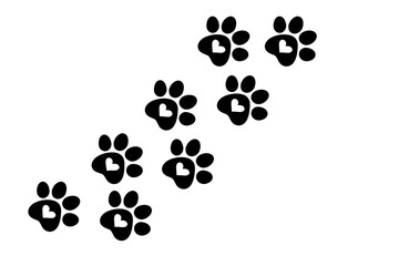 Paw prints, dog paw print, cat paw prints 