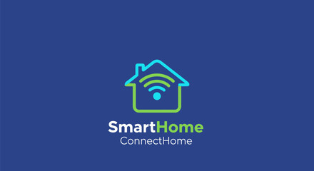 Smart Home Technology Logo with Wifi Symbol.