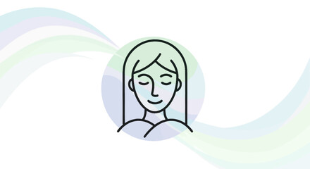 Serene Woman: Minimalist Line Art for Wellness and Mindfulness.