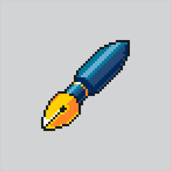 Pixel art illustration Dip Pen. Pixelated Ink Pen. Dip Pen Ink Artist Icon pixelated for the pixel art game and icon for website and video game. old school retro.