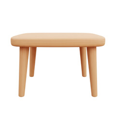 Simple wooden coffee table 3d icon