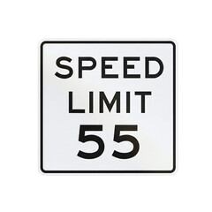 Speed limit 55 miles per hour sign