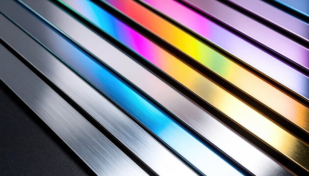 Rainbow Striped Metallic Texture Background