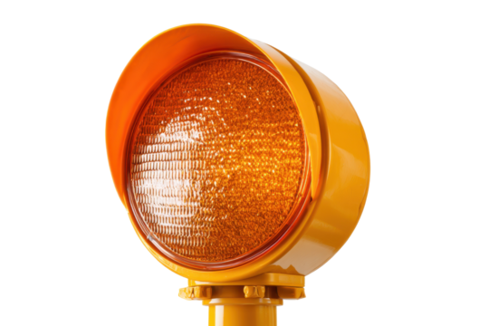 Orange Warning Beacon Light on Transparent Background