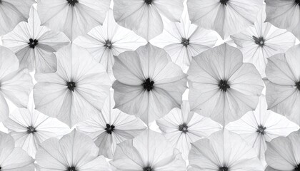 Monotone Floral Seamless Pattern: Soft Grained Flower Tile