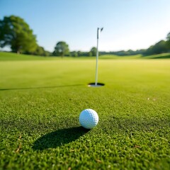 Obraz premium golf ball in front of the golf course