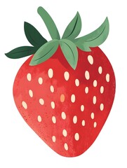 Obraz premium Organic Vibrant Red Strawberry Illustration - Fresh, Sweet, and Healthy Summer Fruit for Cooking and Desserts