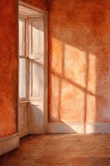 Warm Sunlight Illuminating Vintage Room