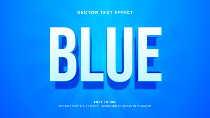 editable text effect blue 3d style premium vector