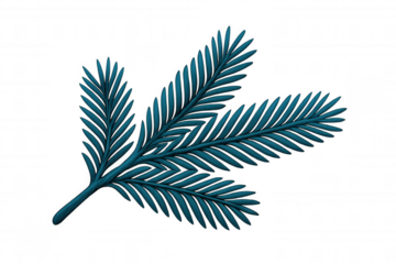 Vivid blue tropical foliage generating exotic botanical pattern, transparent backdrop highlighting verdant botanical design elements