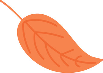 Curved Leaf with Veins