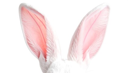 Obraz premium Close-up of a white rabbit's ears