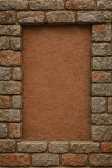 Fototapeta premium Rustic Brick Frame: Terracotta Center Inset
