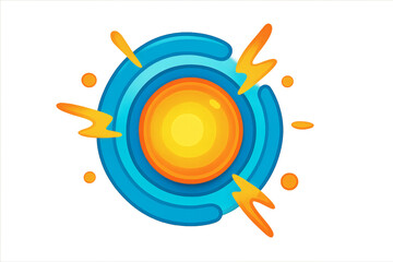 Fototapeta premium A colorful burst of energy radiates outwards, symbolizing a bright new beginning and dynamic innovation. It appears as a vivid illustration with radiating light