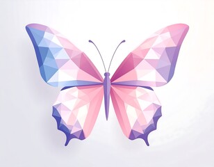 Fototapeta premium Geometric abstraction butterfly displaying intricate patterns and pastel palette scheme