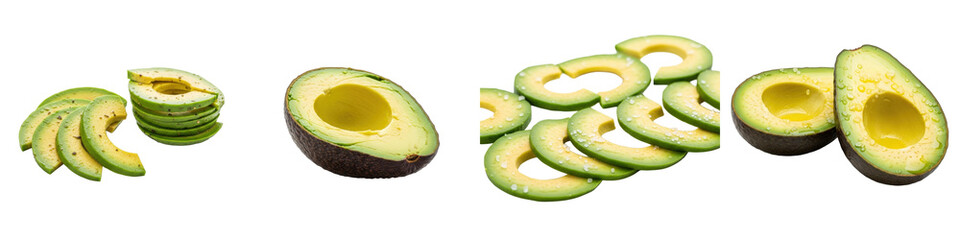 Fresh avocado slices arrangement. Food photography, healthy eating, vegan lifestyle, vegetarian cuisine, organic produce, ingredient, wellness, nutrition, diet