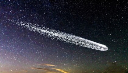 Obraz premium Glittering Comet Tail Across Night Sky
