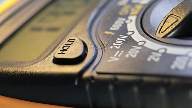 CloseUp of a Digital Multimeter Precision Measurement and Electrical Testing.
