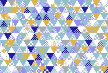 冬の季節の彩り和柄背景イラスト