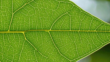 Obraz premium Green Leaf Venation Macro Photography