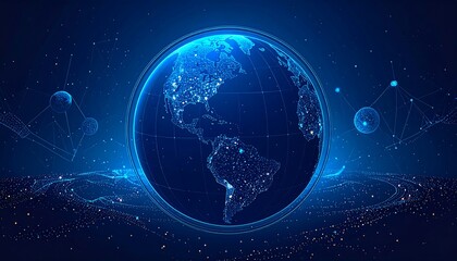 Obraz premium Digital globe, futuristic design