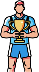 Basketball player holding thropy illustration