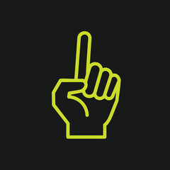Obraz premium A stylized illustration of a raised hand signaling for attention against a dark background, symbolizing communication and engagement