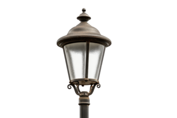 Ornate Vintage Streetlight Lantern on Transparent Background
