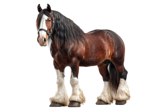 Italian Heavy Draft Horse Studio Cutout on Transparent Background